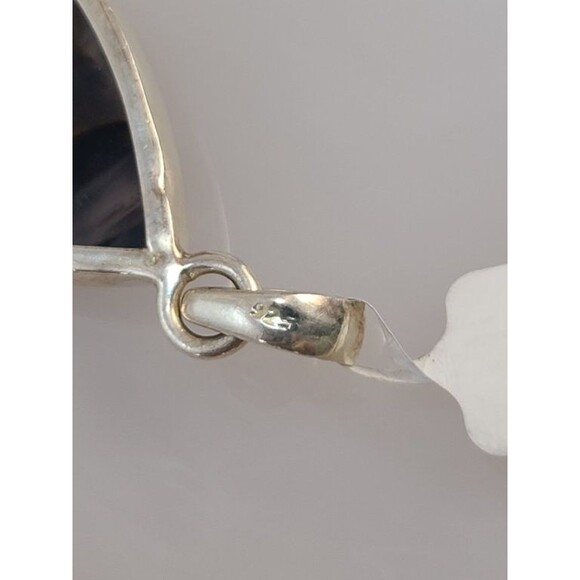 Sterling Silver Pietersite Pendant Teardrop Gemstone 925 Swirling Blue & Gold - Picture 6 of 6